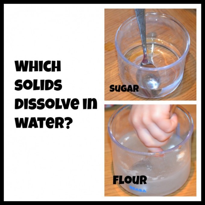 Which Solids Disclude in Water - easy science investigation to discover which solids disclude in water #sciencefortids #chemistryforkids
