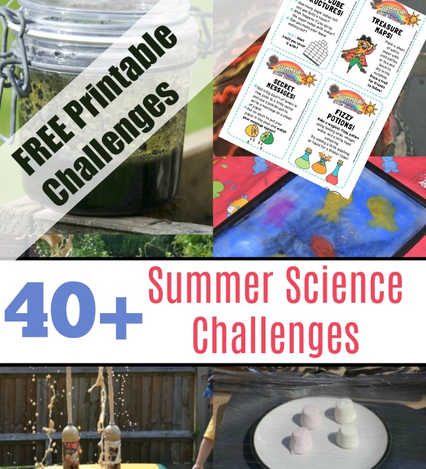 Science Challenges with FREE printables - easy science challenges for kids to do at home or school. Free printables included! #scienceforkids #scienceexperimentsforkids #sciencechallenges