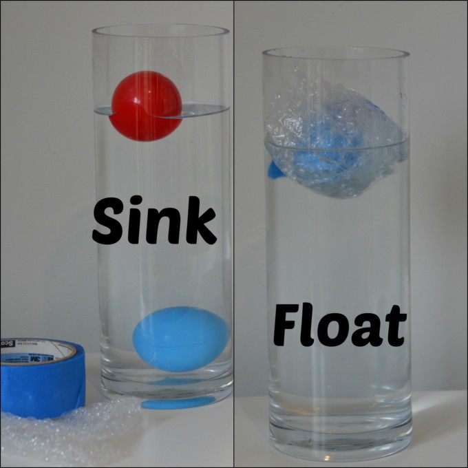 sinking objects in water