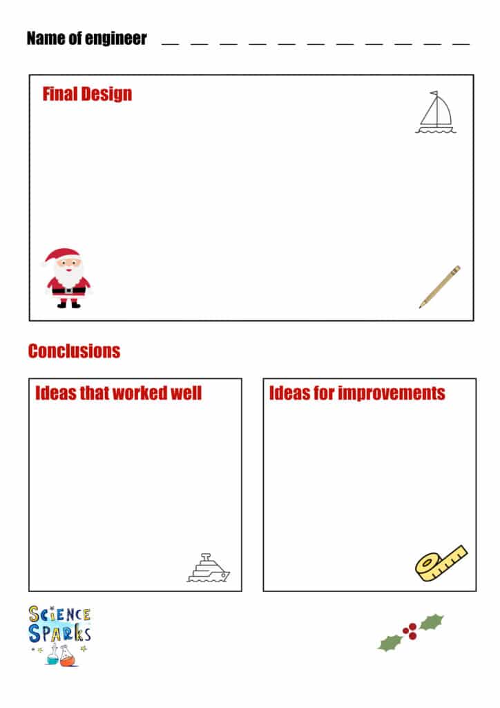 Christmas boats Santa STEM Challenge