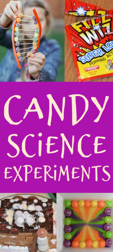 Pesquisas de Ciência dos Doces para crianças. Fazer um Modelo de DNA, descobrir por que razão estalar doces, construir uma casa a partir de doces e muito mais ciência dos doces #cienceforkids #candyscience #coolscienceexperiments
