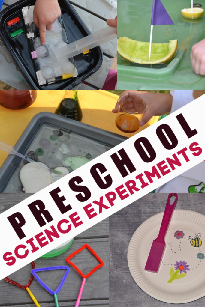 Easy and hands on preschool science experiments. Magnet experiments, sensory bottles, bubbles, messy science and fairy tale science experiments for preschoolers #preschoolscience #scienceforpreschoolers