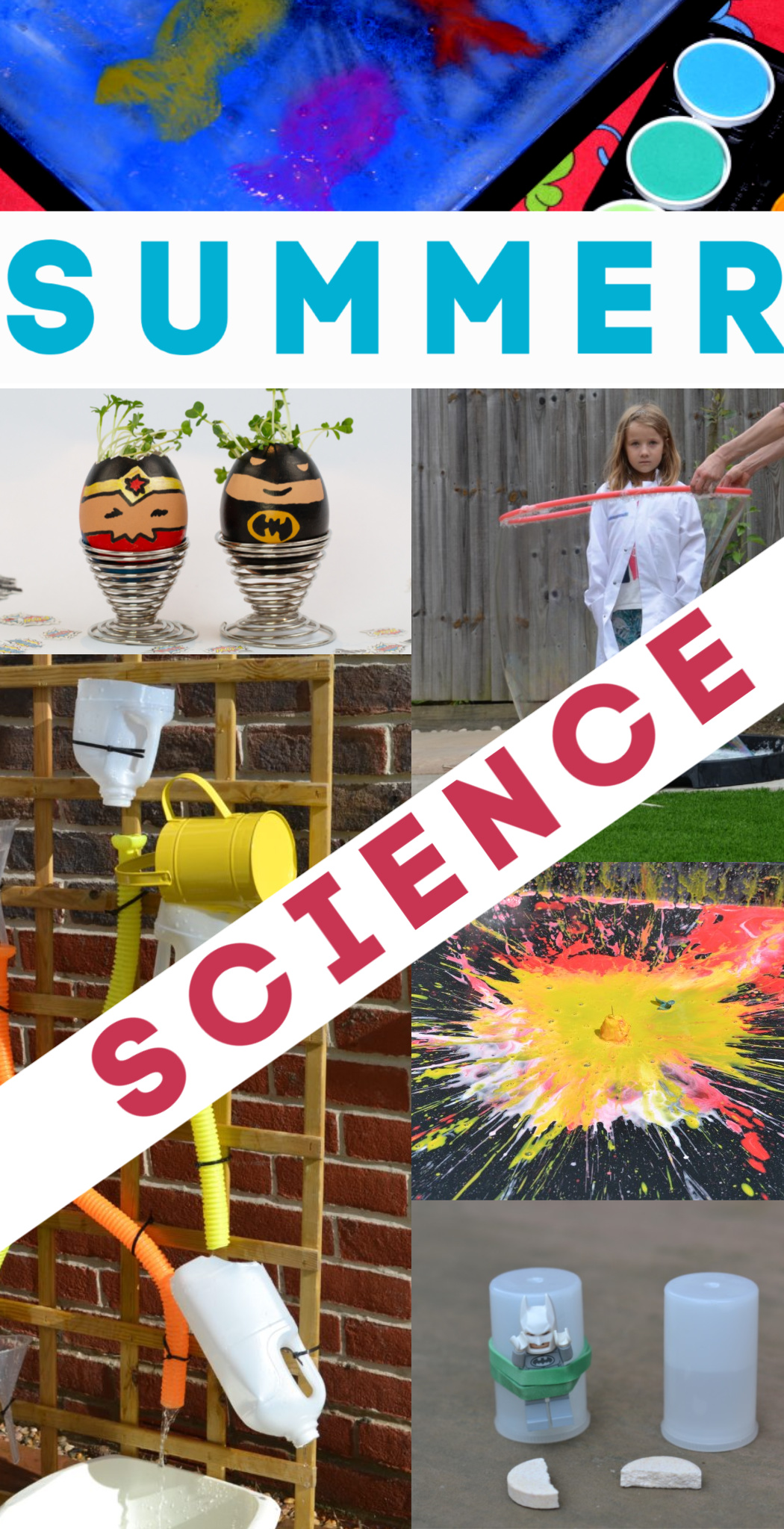 20 brilliant summer science experiments for kids. Make a water cycle model, sun pictures, paint with syringes and lots more summer science #summerscience #scienceforkids #makingsciencefun