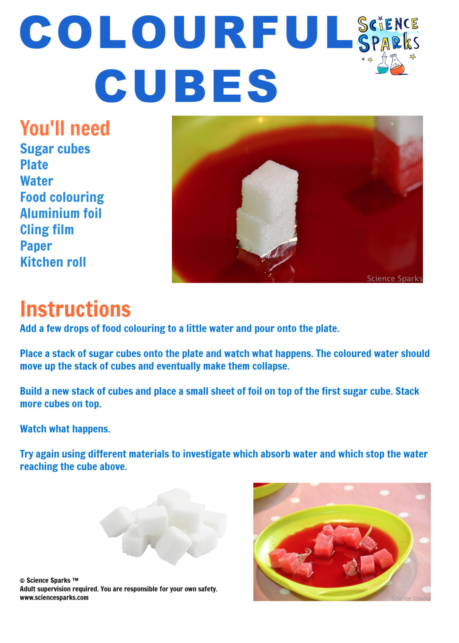 sugar cubes science experiment