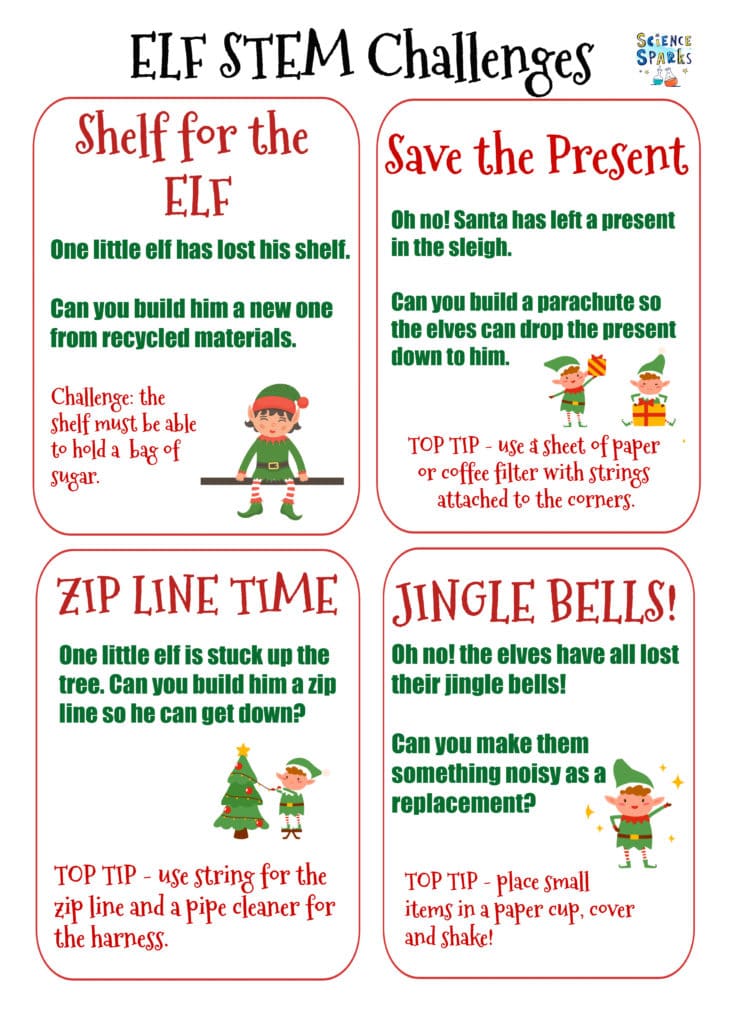 Elf On The Shelf Ideas ELF STEM Challenges