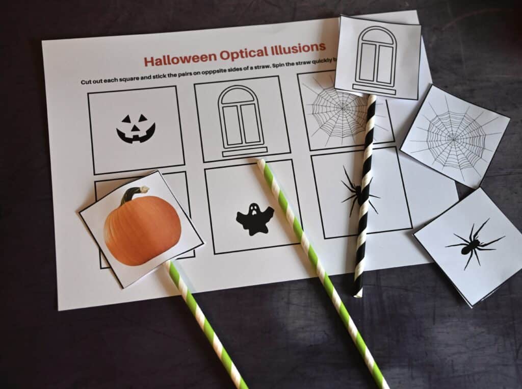 Plantilla GRATIS de ilusiones ópticas de Halloween