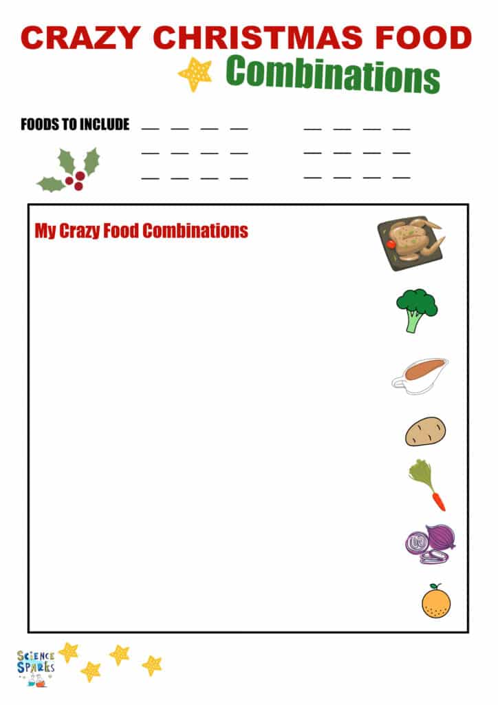 Crazy Christmas food combinations worksheet