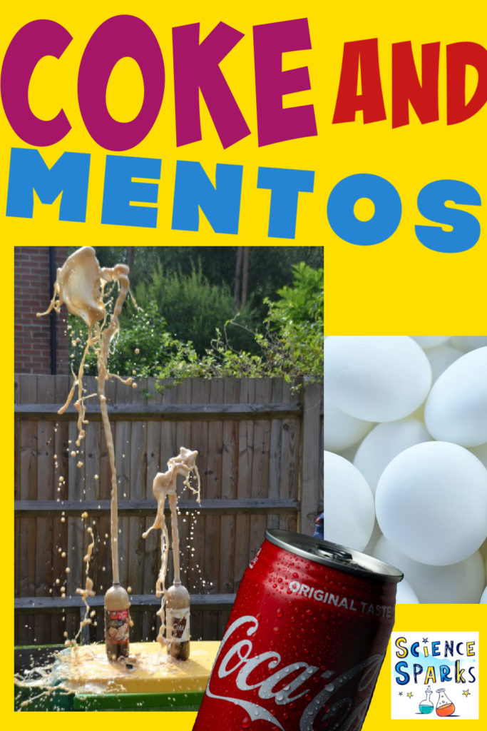Image of a coke and mento explosion in a garden