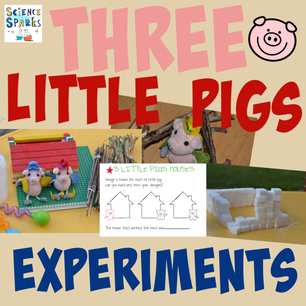 Three little pigs STEM challenge. LEGO house, stick house and more!