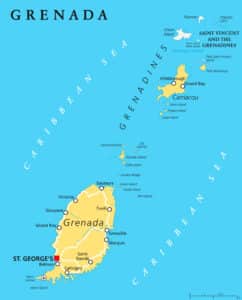 Grenada Around The World In 50 Experiments   Political Map Of Grenada 242x300 