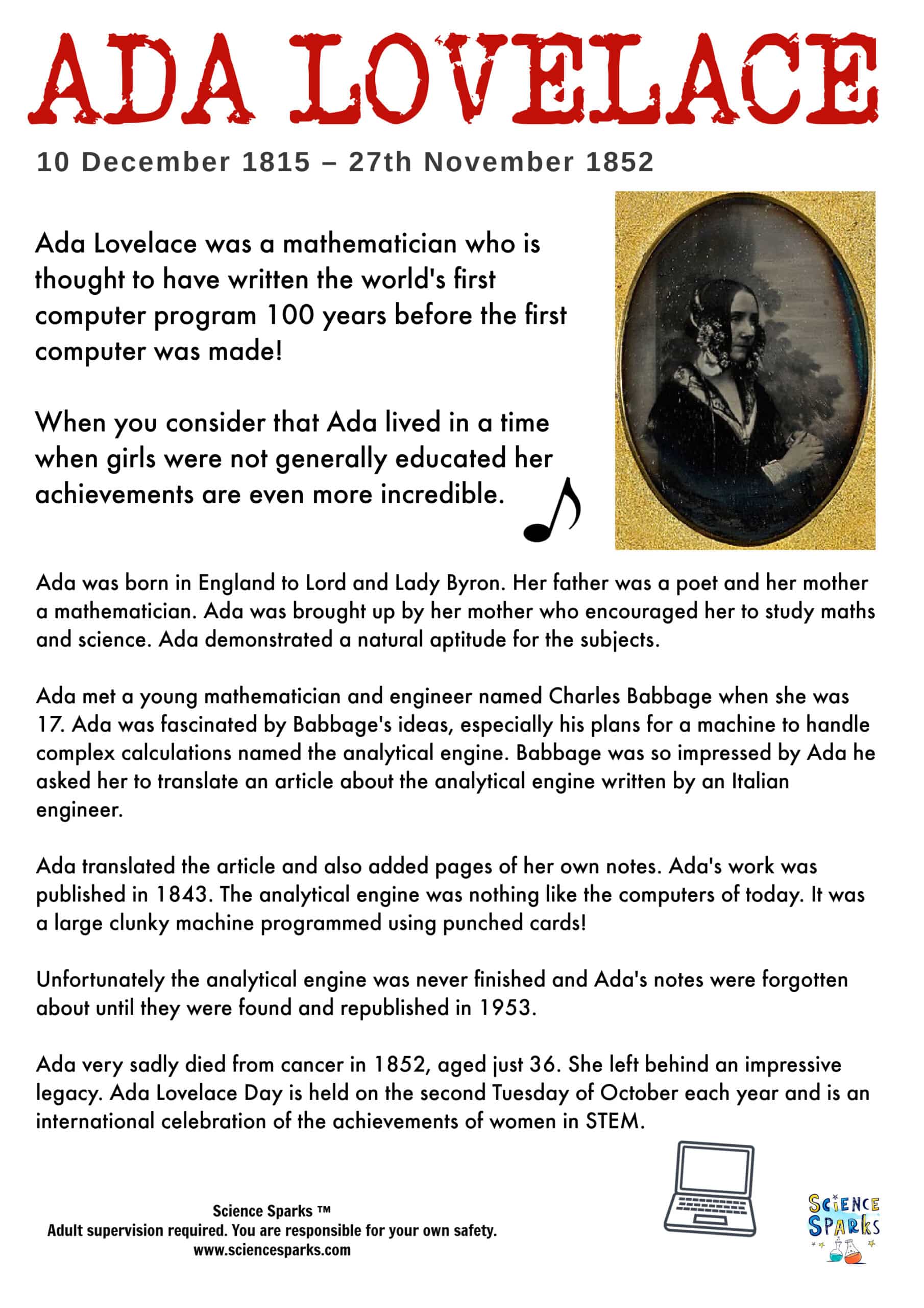 Ada Lovelace - Wonderful Women in STEM