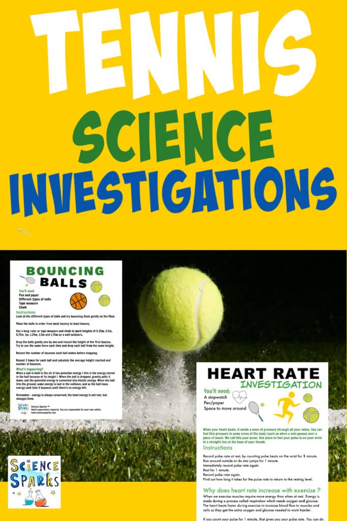 Easy tennis themed science investigations for kids