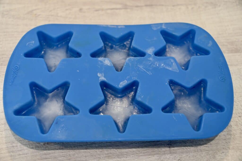 ice cubes in a tray