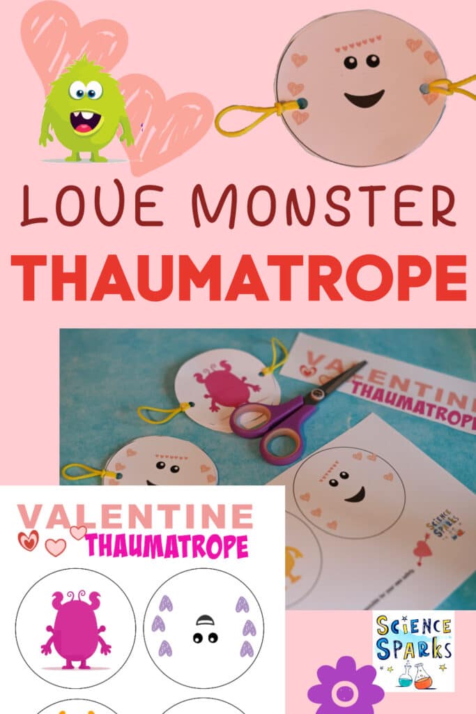 Love Monster thaumatrope STEM activity